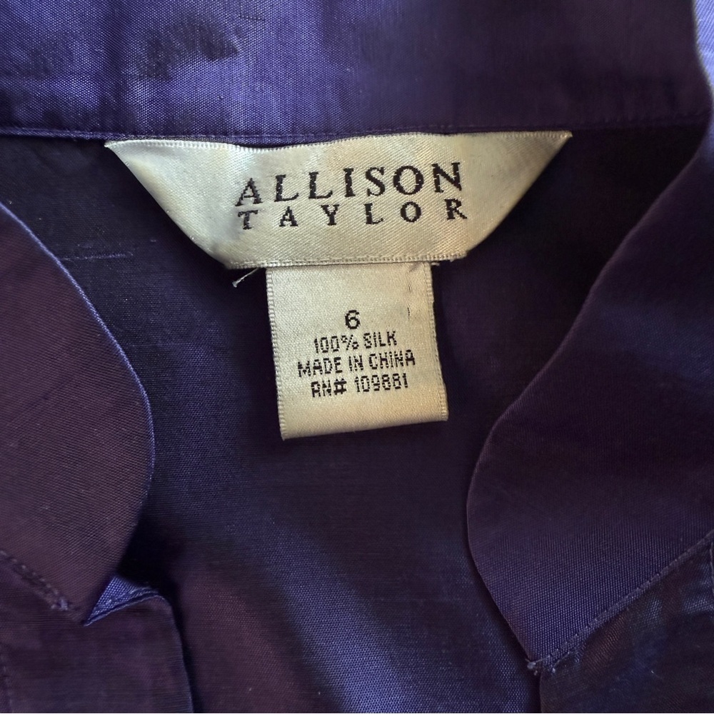 Allison Taylor Deep Purple Silk Blouse - Picture 3 of 7